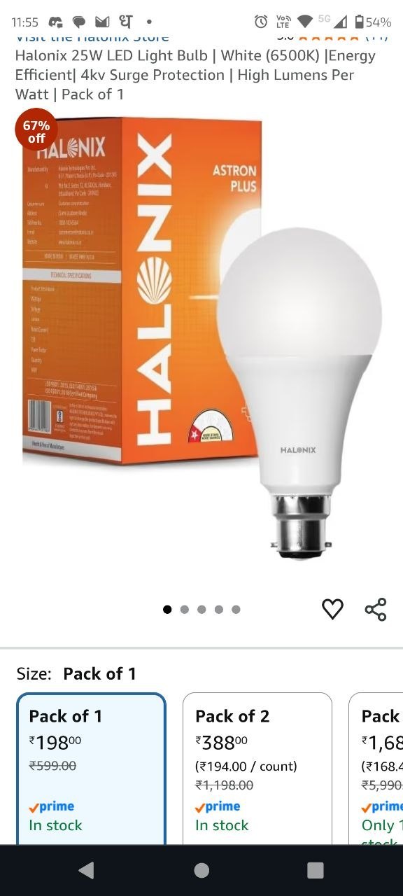 Halonix 25W LED Bulb