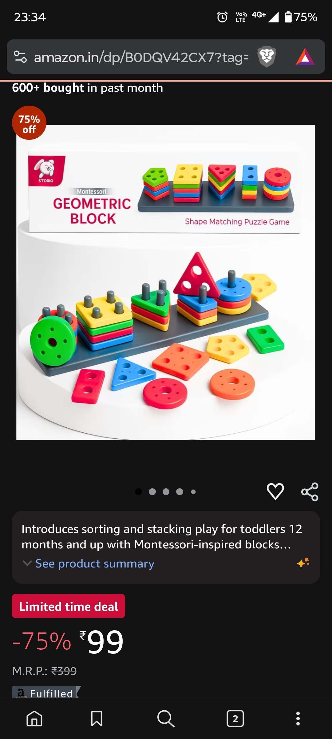 Geometric Angle Blocks, Sorting & Stacking Toys For Toddlers And Kids Preschool