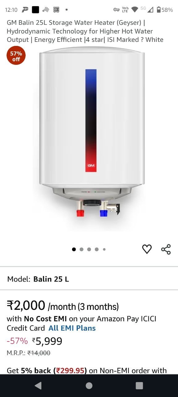 GM Balin 25L Water Heater